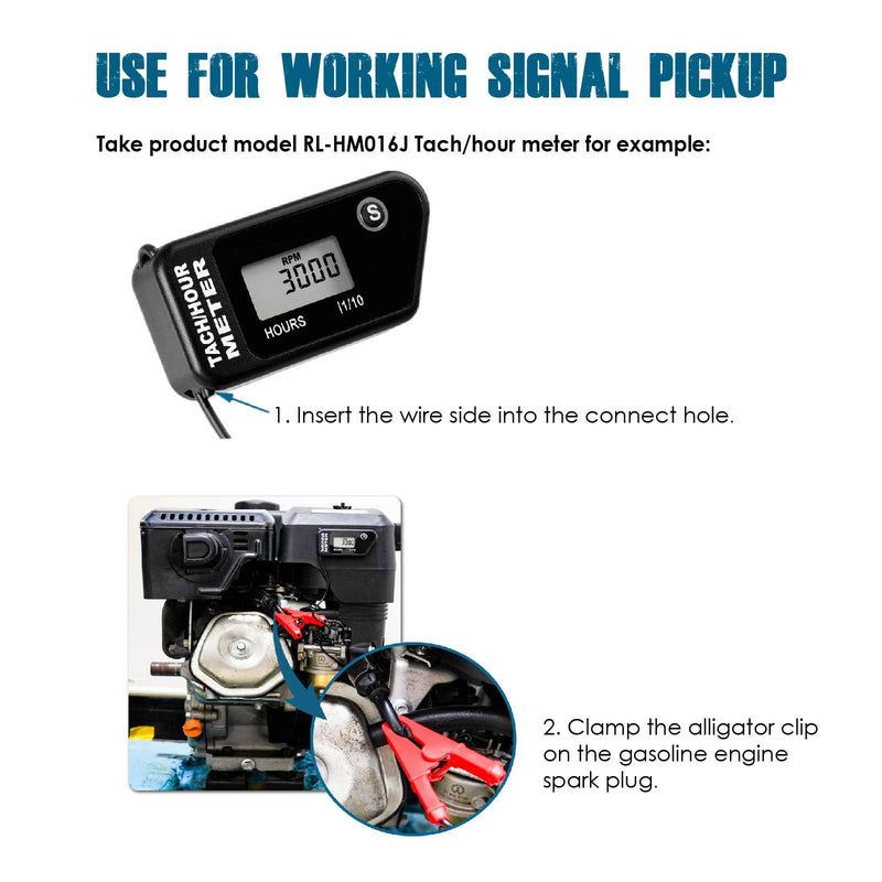 [Australia - AusPower] - Runleader TS016 Alligator Clip Assembly for Hour Meter Tachometer Working Signal Pickup. 