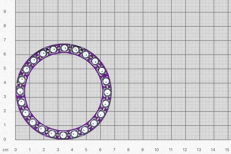 Soldered Smart LED WS2812B Ring with 24 RGB LEDs, Made in EU, 333101