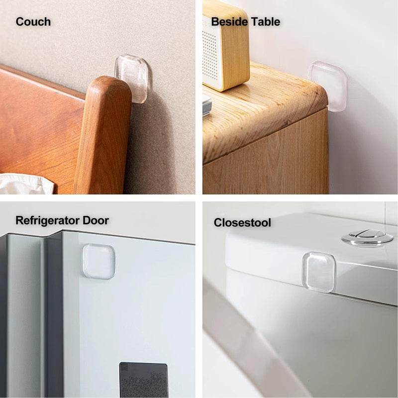 [Australia - AusPower] - Door Stopper Wall Protector, Wall Shield Bumper Guard from Door Knobs,Sturdy Self Adhesive,Soft and Transparent,Washable Reusable Shock Absorbent Gel for Home Office (6, Transparent) 