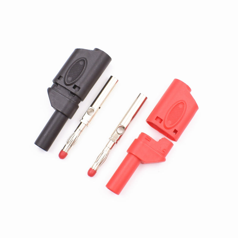 [Australia - AusPower] - 5Colors Safety Fully Insulated Test 4mm Banana Plugs Male Stackable Connectors with Banana Jack Adapters for Multimeter Test Leads Probes 10Pcs 10Pcs 5 Colors 