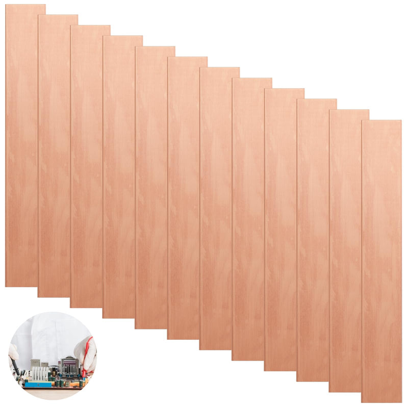 [Australia - AusPower] - 12 Pcs Pure Copper Anode Sheets, 0.04"x1"x6" Electroplating Strips - High-Purity Electrode Plates for DIY Plating & Scientific Experiments, Industrial-Grade Metal Coating Supplies 