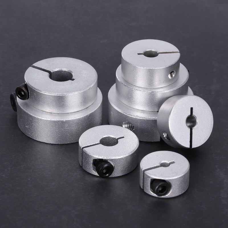[Australia - AusPower] - uxcell 8pcs Single Split Shaft Collar Set 3mm 4mm 5mm 6mm 8mm 9mm 11mm 12mm Bore Drill Stop Collar Set, Aluminum Alloy Set Screw Split Clamping Collars 
