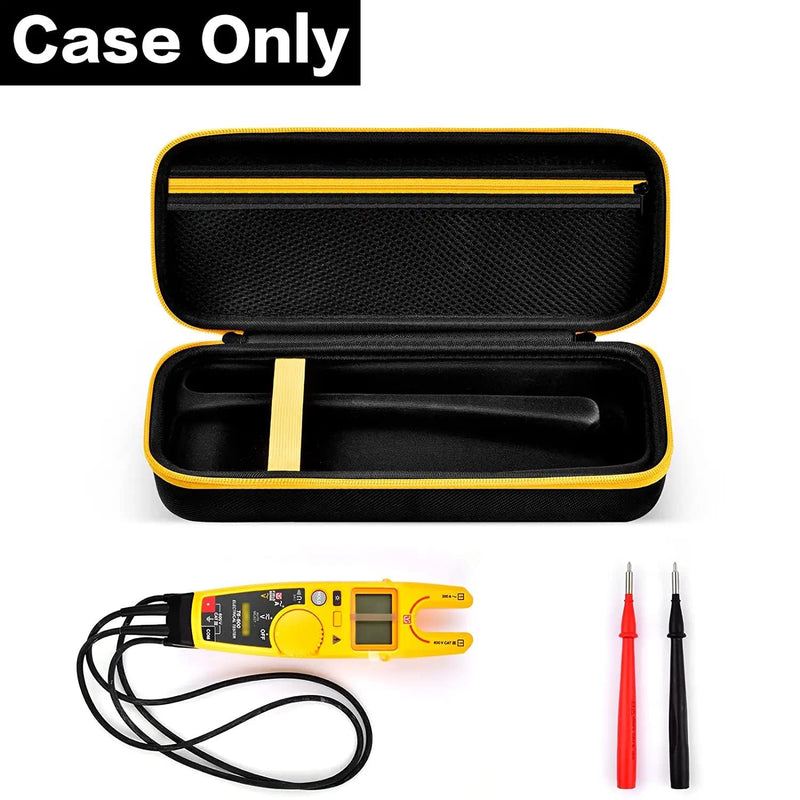 [Australia - AusPower] - Case Compatible with Fluke T5-1000/ T5 600/ T6-1000/ T6 600 Electrical Voltage, Continuity and Current Tester Meter Organizer Holder - Black (Box Only) Black Inner Tray 