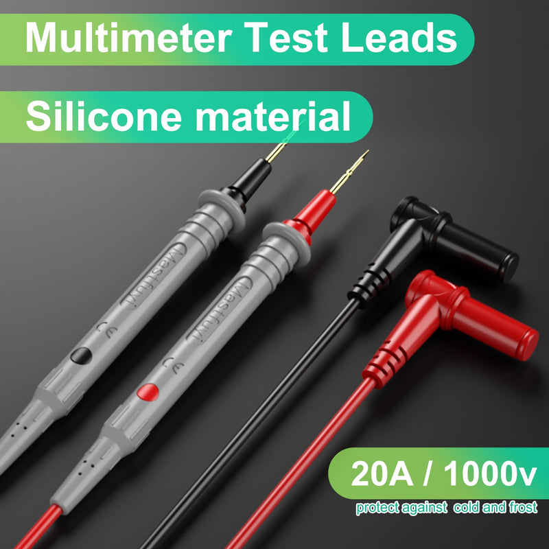 [Australia - AusPower] - Multimeter Test Leads 1000V 20A 20A 1000V CAT III & 600V CAT IV, Ultra-Sharp Gold-Plated Test Probe Leads, Compatible with Fluke/AstroAI/INNOVA/Klein Multimeters and Digital Clamp Meters 