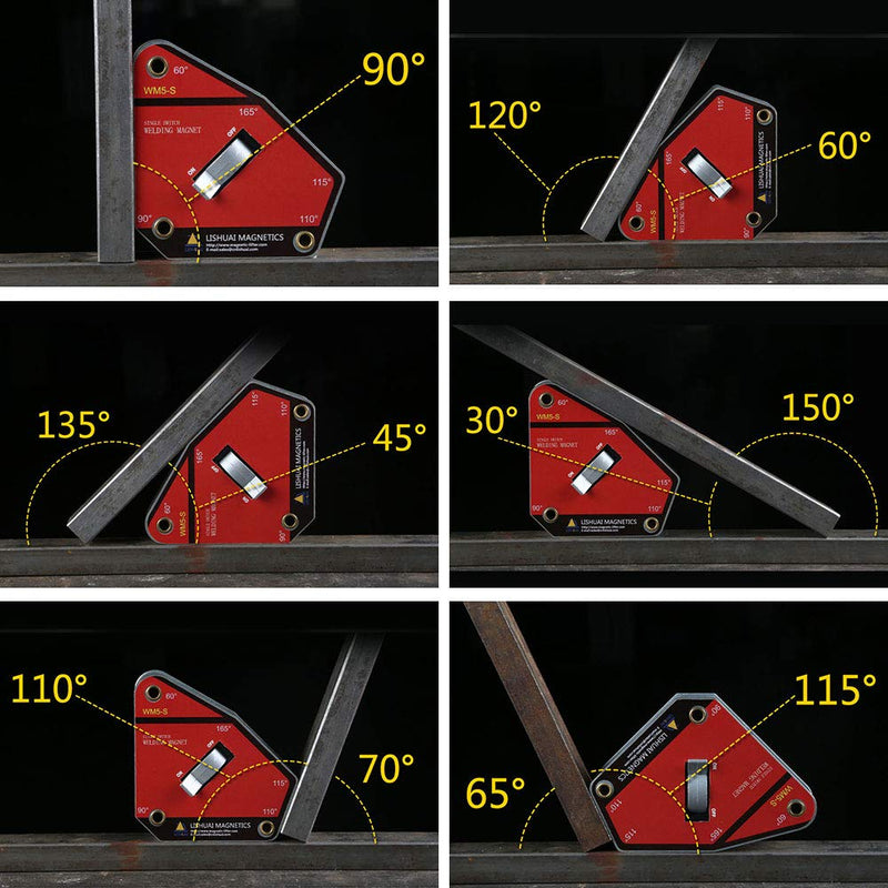 [Australia - AusPower] - LISHUAI Strong Single Switch Welding Magnet Holder,Neodymium Magnetic Welding Clamp,Magnet Square 45 90 Degree (Multi-Angle) 