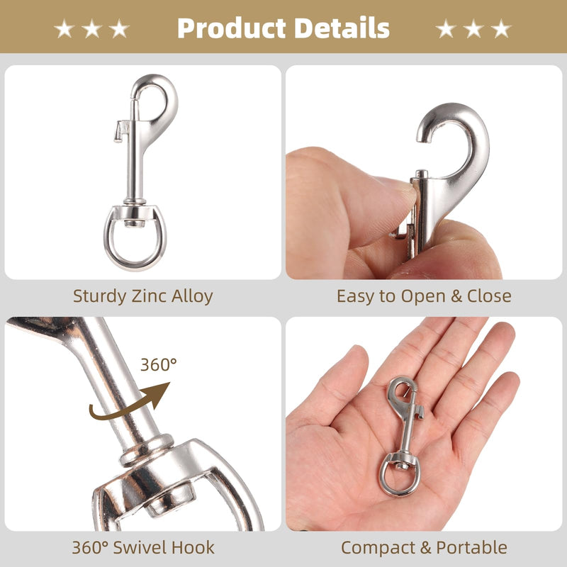 [Australia - AusPower] - 26 PCS Swivel Snap Hooks, 2.67 Inches Swivel Eye Bolt Snap Hook, Zinc Alloy Single Ended Trigger Bolt Hook, Scuba Diving Clips, Heavy Duty Snap Hooks for Flag Pole Rope Pet Leash Camera Strap 