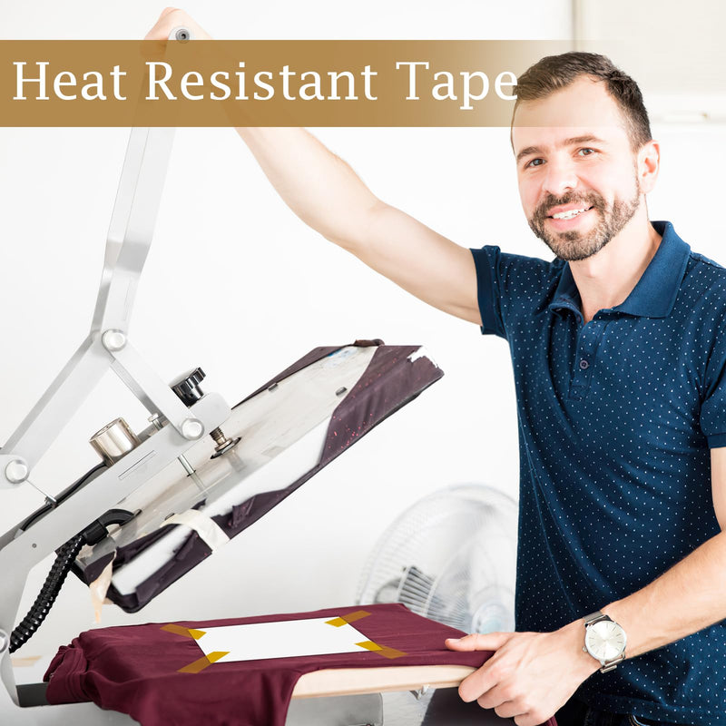 PEASUG Heat Tape, 4 Rolls High Temperature Heat Resistant Tape, Adhesive Heat Tape for Sublimation, Heat Press, Electronics, Soldering, Circuit Board, 10mm x33m(108ft)