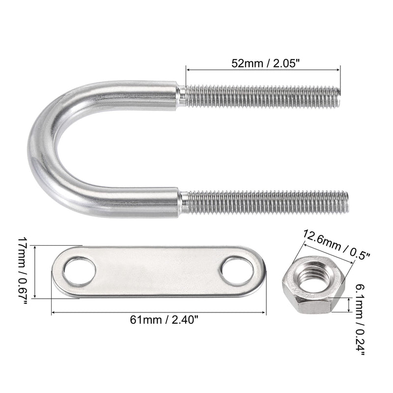 [Australia - AusPower] - uxcell Round U-Bolt 1.38"(35mm) Fit Rod Size 100mm Length 304 Stainless Steel M8 with Nuts, Plates 2 Sets M8x35mmx100mm 