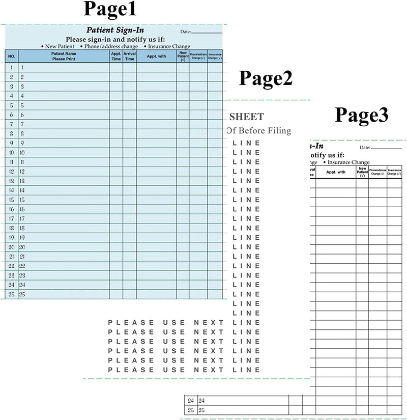 [Australia - AusPower] - NCR Carbonless 3 Part Patient Sign in Sheets HIPAA Approved and Compliant for Confidentiality in All Medical Offices 