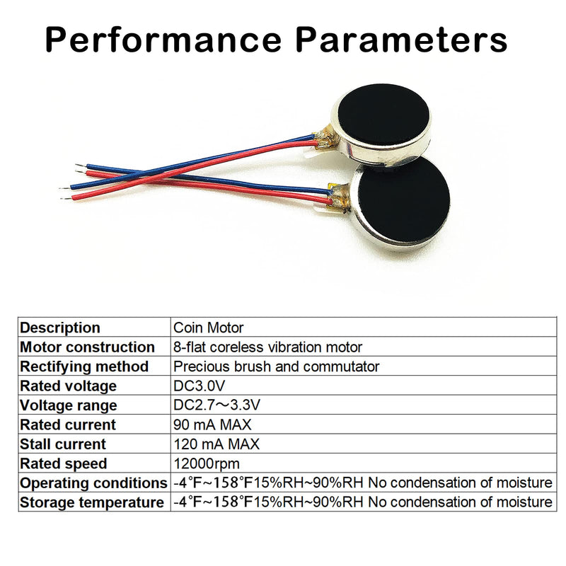 [Australia - AusPower] - 20PCS Vibration Motor DC3V 12000rpm Mini Vibration Motor Vibrating Motors for Projects Electronic Device Repair Single Board Computers Project Classroom Project Bristle Bots Cable 2in Cable length: 2in 5cm 20 