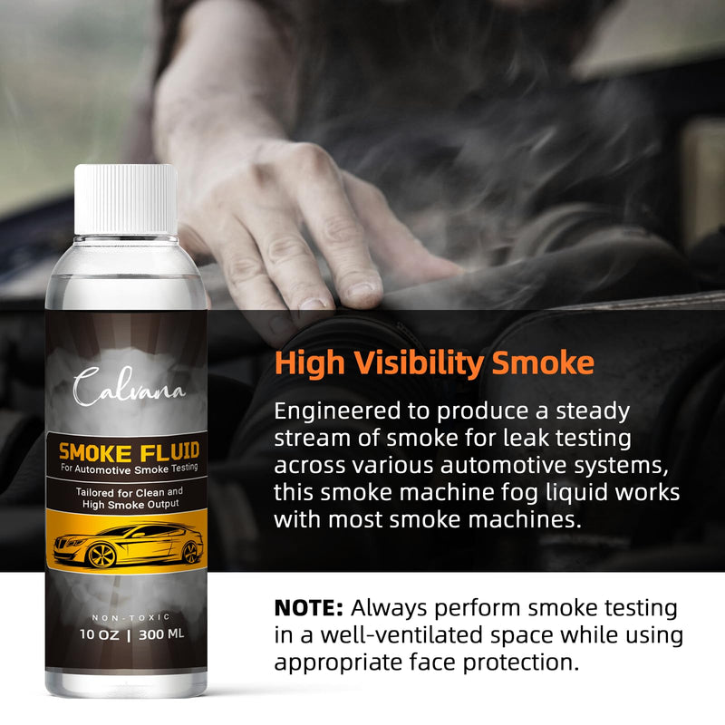Calvana (2-Pack 10 fl.oz Smoke Machine Liquid, Oil Leak Detection Kit, for Automotive Smoke Leak Detector 2
