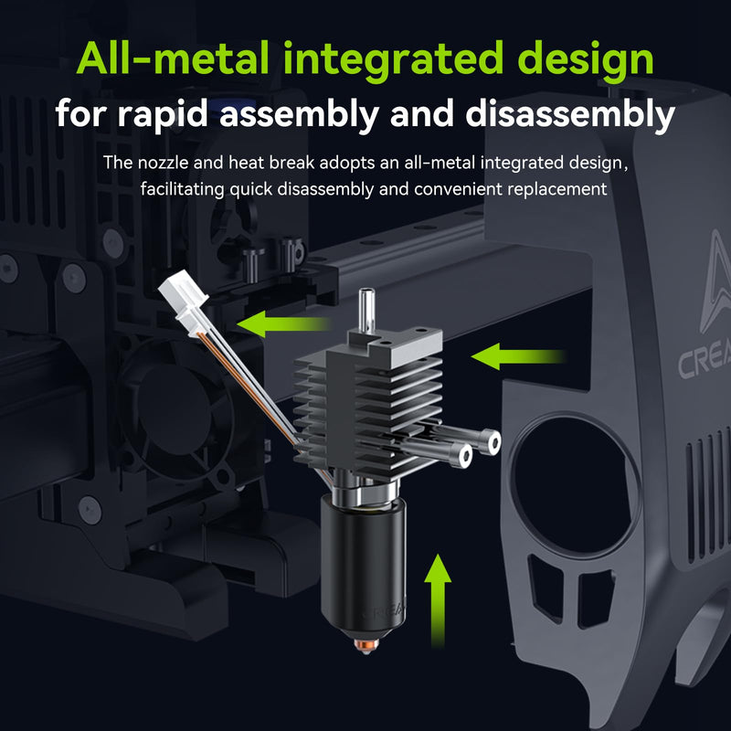 Creality Official K2 Plus Ceramic Heating Block Hotend Kit, Unicorn Quick Swap Nozzle Kit, 350°C High Temperature Resistant, All-Metal Integrated Design Kit for Creality K2 Plus 3D Printers For K2 PLUS