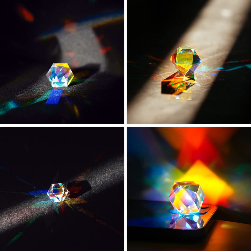 [Australia - AusPower] - Color Crystal Faceted Optical Prism Beam Splitter Light Refracting Photography Science Glass Prisms 