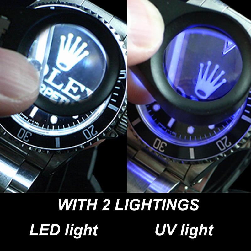 [Australia - AusPower] - Generic Mini Jeweler Loupe 20x Magnifier with LED and Uv Light 20x Magnification 