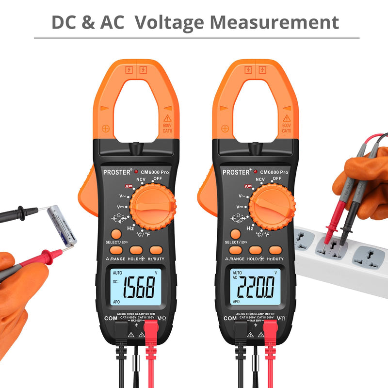 [Australia - AusPower] - Proster Electrical Tools Set Non Contact Voltage Tester Pen Clamp Meter 6000 Count Electric Circuit Testing Device 