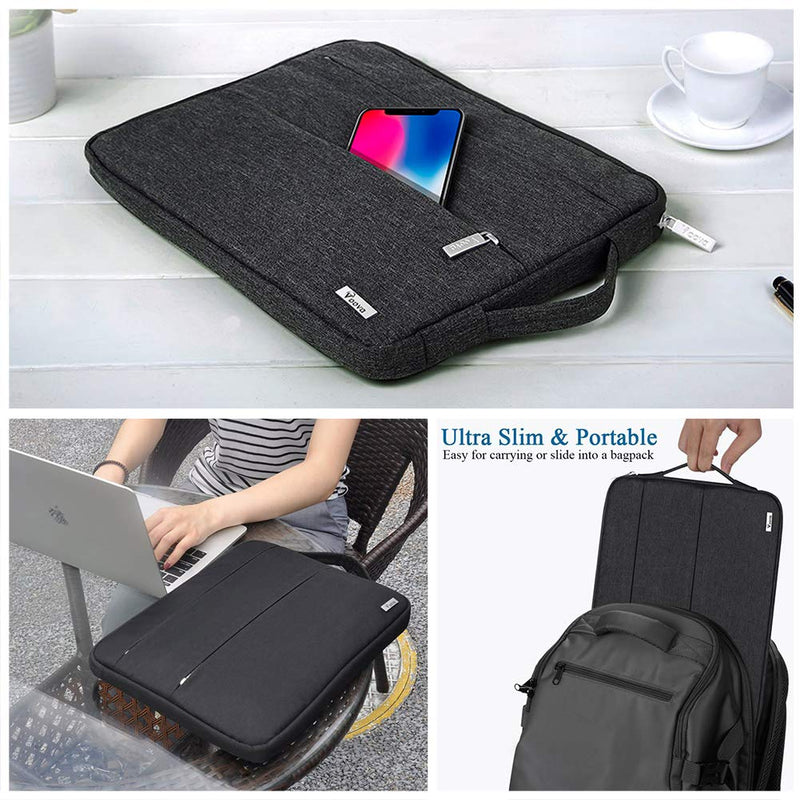 [Australia - AusPower] - Laptop Sleeve 13 13.6 Inch Compatible with MacBook Air/Pro 13 M1/M2,Surface Laptop 4/5,Surface Pro X/9/8,13.5”Chromebook,Slim Computer Cover Bag,Black 12.6-13.6 Inch Black 