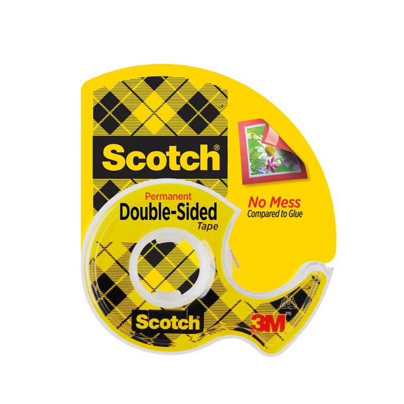 Scotch Double Sided Tape with Tape Dispenser, Office and School Supplies for Arts and Crafts, Alternative to Scrapbooking Tape, 0.75 in. x 400 in., 1 Tape Roll with 1 Tape Dispenser,Polypropylene