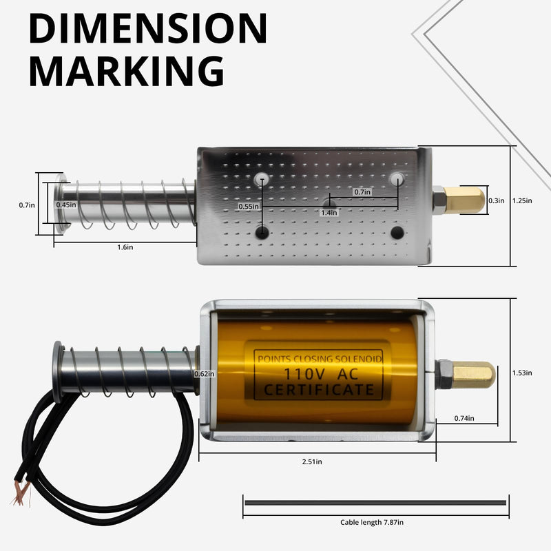 [Australia - AusPower] - AC110V Push Pull Solenoid, Electric Lifting Magnet, Lifting Electromagnet,35mm Solenoid Valves Electromagnet Actuator, for DIY Projects and Automation(Wiring Connecting) Wiring Connecting AC110V 