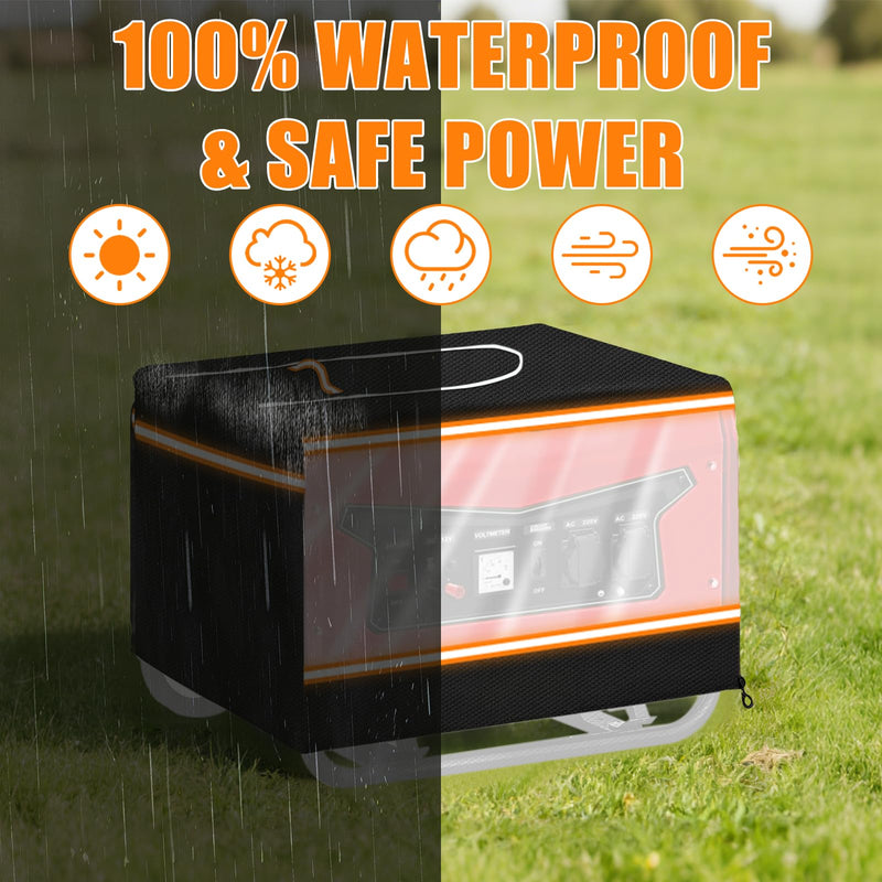 [Australia - AusPower] - Generator Covers While Running 30x24x24inch, Heavy Duty 600D Generator Cover Compatible with Most 5,000-15,000 Watt Generators, Transparent Window, Top Can be Refuel 