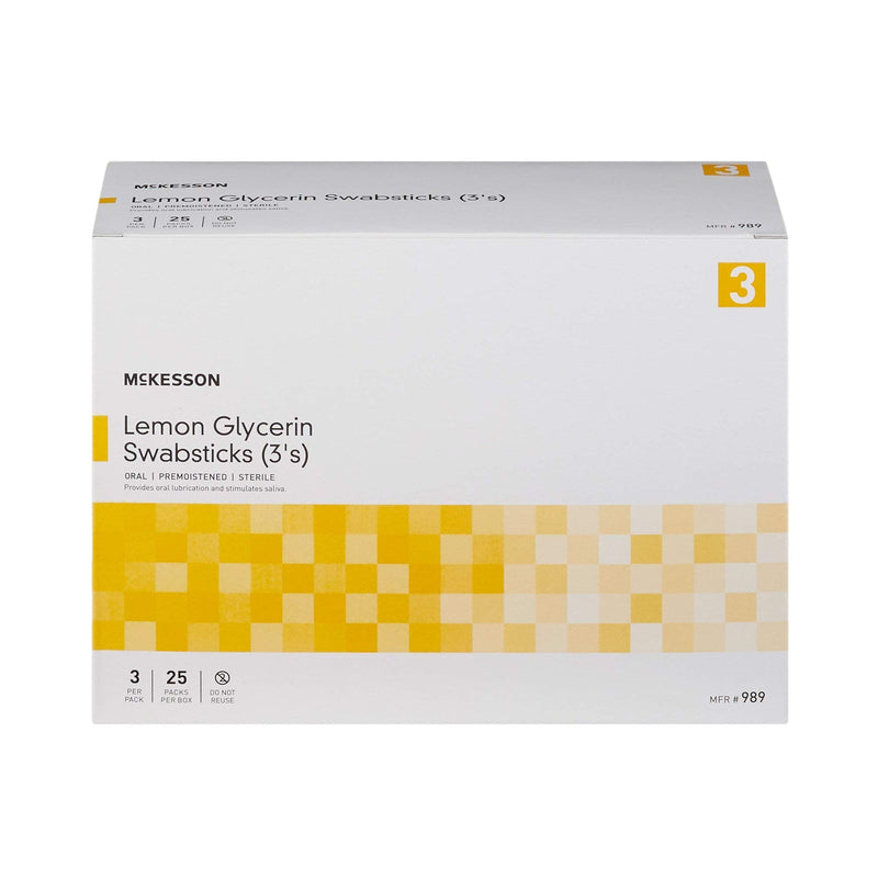 [Australia - AusPower] - McKesson Lemon Glycerin Swabsticks, Sterile, Oral Swab Stick, 25 Count, 1 Pack (25 ct) 