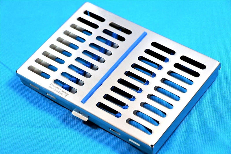 [Australia - AusPower] - GERMAN STAINLESS DENTAL INSTRUMENTS AUTOCLAVE STERILIZATION CASSETTE 7.25" X 5" X 0.75" TRAY RACKS BOX for 10 INSTRUMENTS 