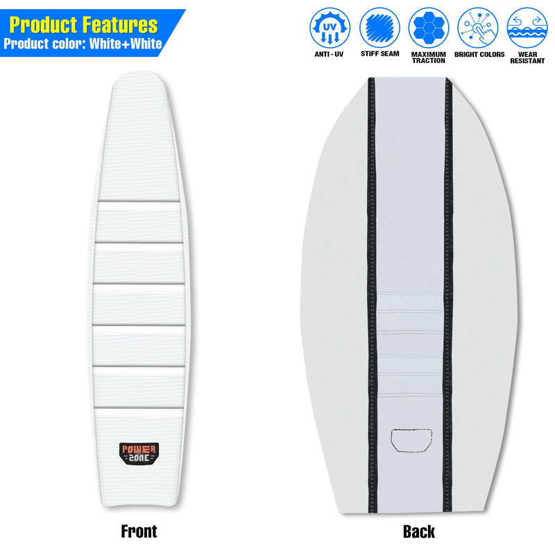 [Australia - AusPower] - Universal Ribbed Dirt Bike Seat Cover - Gripper Soft Seat Cover for Most Dirt Pit Bike Motorcycle (All White) All White 