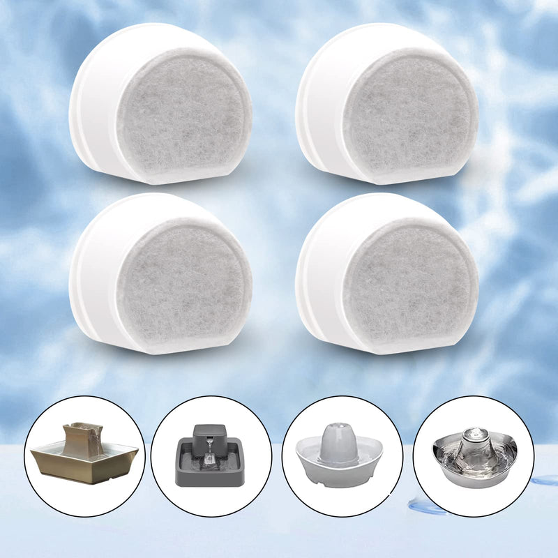 24/40 Pcs Replacement Carbon Charcoal Filters Dog and Cat Water Fountain Compatible with Multiple Pet Fountains. (20 Carbon Filters+ 20 Sponges) 20 Carbon Filters+ 20 Sponges