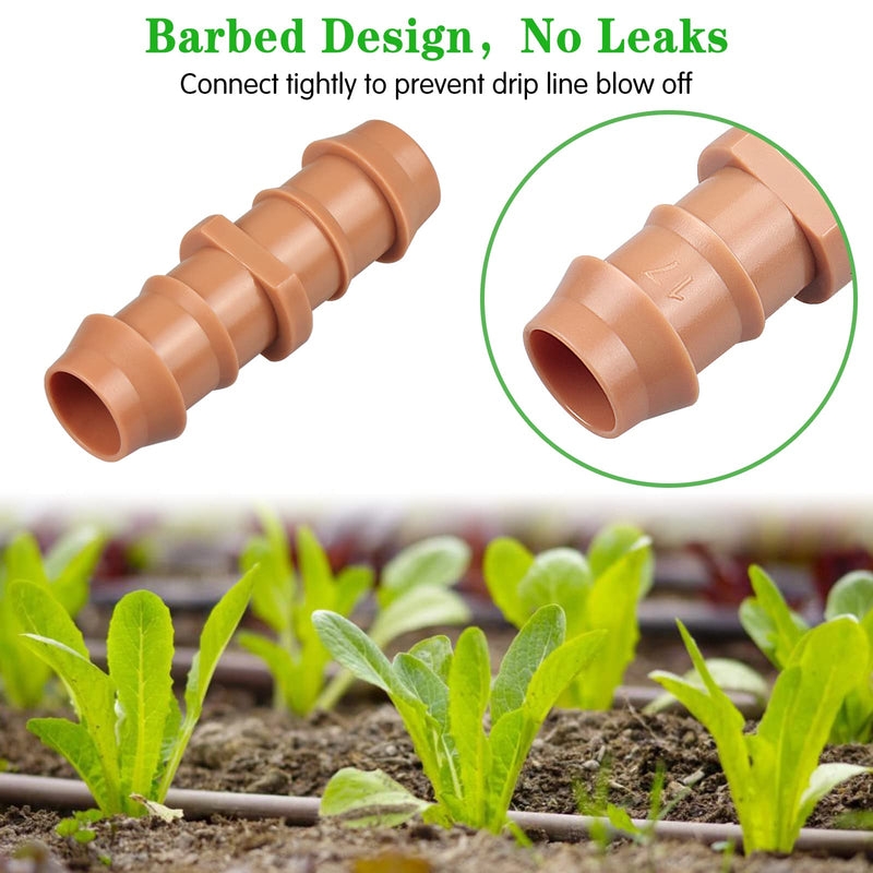 [Australia - AusPower] - Drip Irrigation Barbed Coupling?20 Pack Drip Irrigation Coupler Parts Fits for 1/2 Inch Drip Irrigation Tubing 17mm 0.600" ID Coupling Connectors for Patio Lawn Garden 20 Pack Coupling 