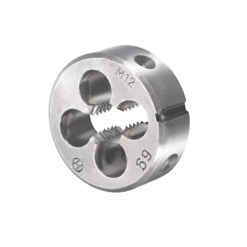 [Australia - AusPower] - uxcell M12 x 1.75mm Metric Tap and Die Set, Machine Thread Screw Tap with Round Threading Die, Tap & Die Kit for Nut Screw Bolt Thread Repair 