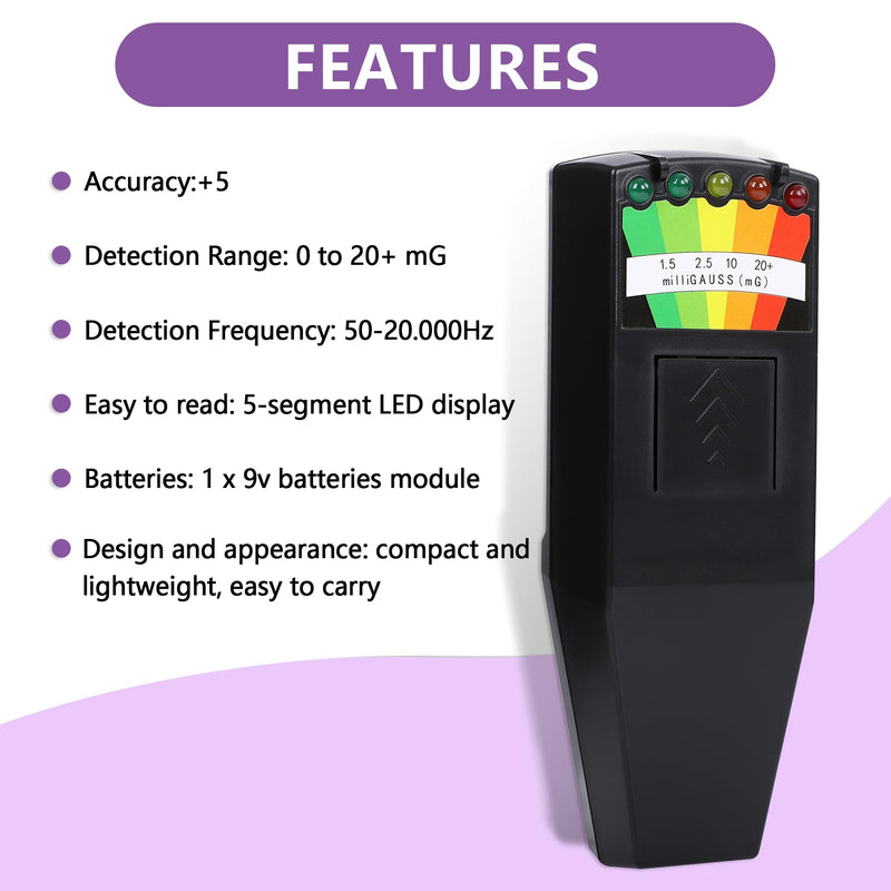 Ghost Hunting Equipment Kit, Include 1 pc Emf Meter and 4 pcs Motion Light up Cat Balls, Paranormal Equipment,Home and Office EMF Detection Emf Meter with ball