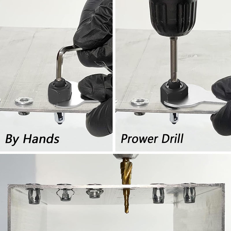 [Australia - AusPower] - M4 Jack Nuts with Installation Tool Threaded Insert Petal Nuts Expansion Nutserts Hollow Wall Anchors for Thin Soft Wall Plastic Polywood Pressboard Hardboard 