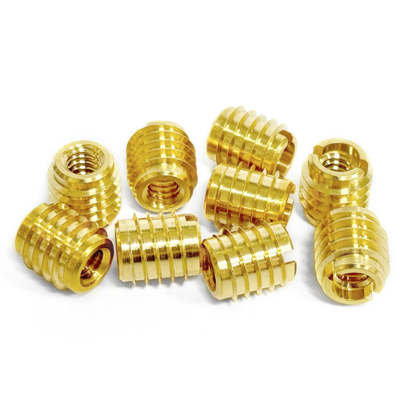 [Australia - AusPower] - 1/4"-20 Threaded Insert for Hard-Wood, Brass Knife Thread Inserts, 1/4"-20 Internal Threads, 0.5" Length, Pack of 25 