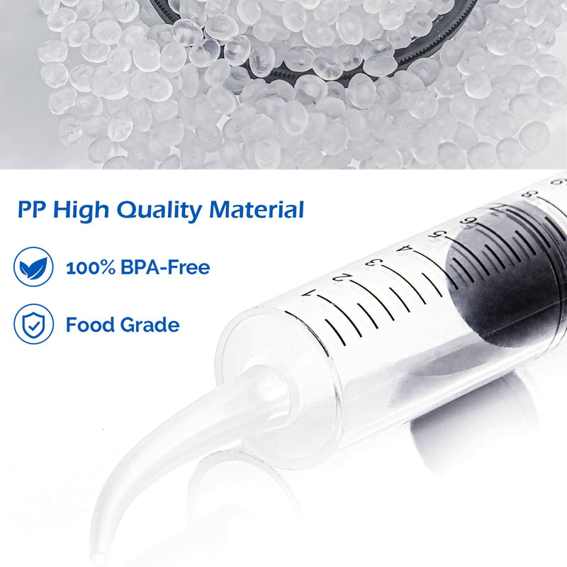 [Australia - AusPower] - JMU 10 Pcs Dental Irrigation Syringe with Curved Tip, 12cc Wisdom Teeth Syringe with Measurement, Curved Syringe Dental, Tonsil Stone Syringe for Dental Care Lab 12cc (12ml) 10.0 