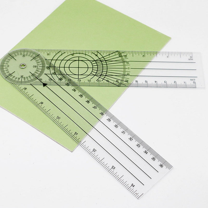 Goniometer 360° Protractor PVC, Medical Protractor Physio | Transparent 360° protractor for physiotherapy, sports therapy and home work for easy angle measurement.