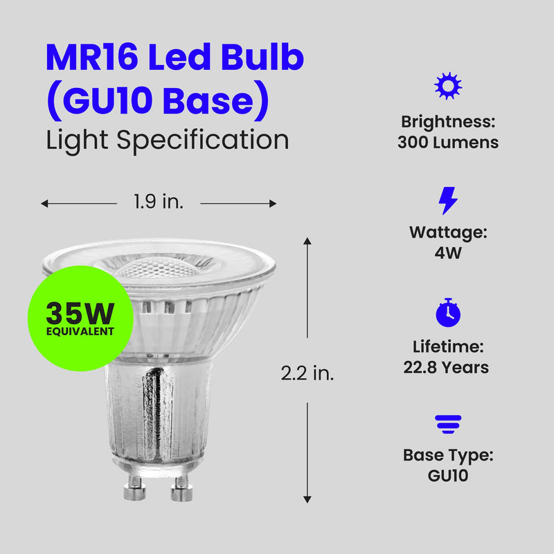 Feit Electric MR16 GU10 LED Bulbs, 50W Equivalent, Dimmable, 3000k Bright White, Spotlight Track Lighting Bulbs, Enhance Mini Split Reflector, BPMR16IFGU500930CA/6, 6 Count (Pack of 1) 6 Count (Pack of 1) 3000k (Warm White)