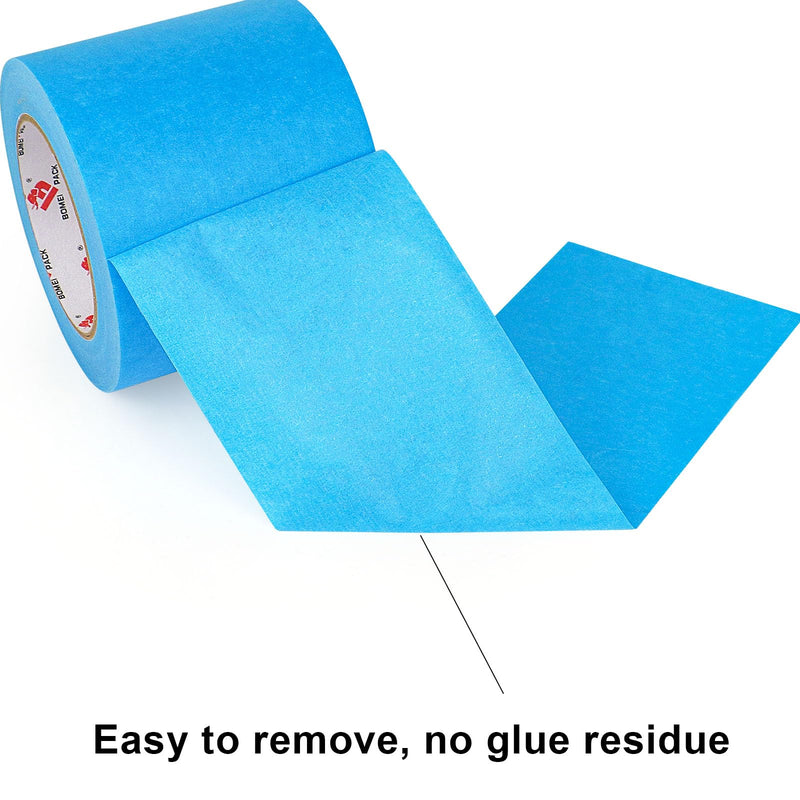 [Australia - AusPower] - BOMEI PACK 4'' Blue Painters Tape, 3D Printing Tape 4 Inches x 55 Yards for Laser Cutting, 21-Day Clean Removal Wide Masking Tape 4in x 55yards 