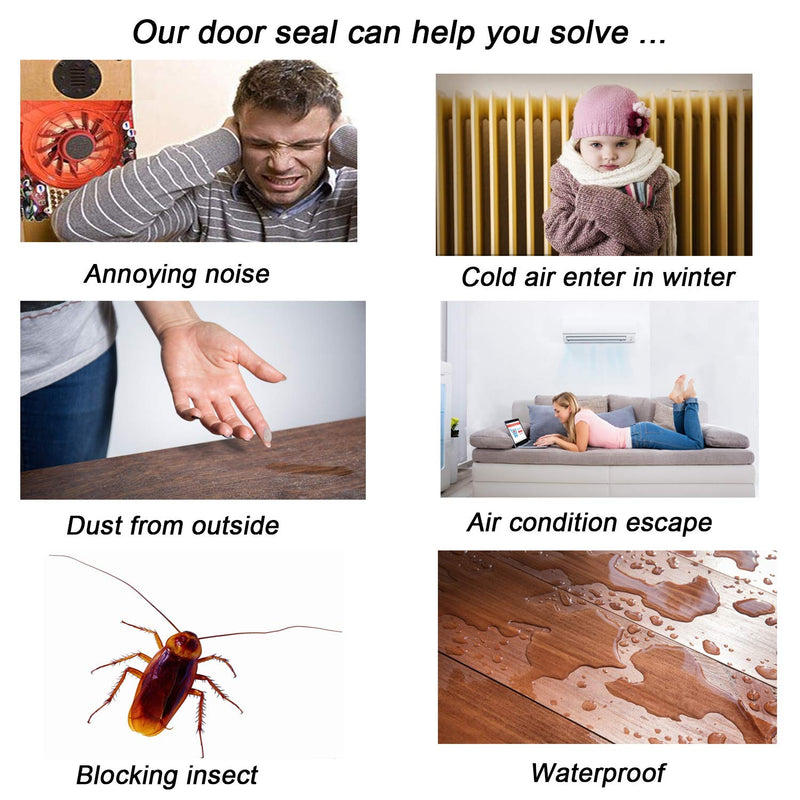 [Australia - AusPower] - Door Draft Stopper Door Sweep Weather Stipping - Camel Home Self Adhesive Door Seal Soundproof Under Door Bottom Seal Strip Rubber Energy Saver Insulasion Weatherproof, 2" W X 39" L (White) White1 