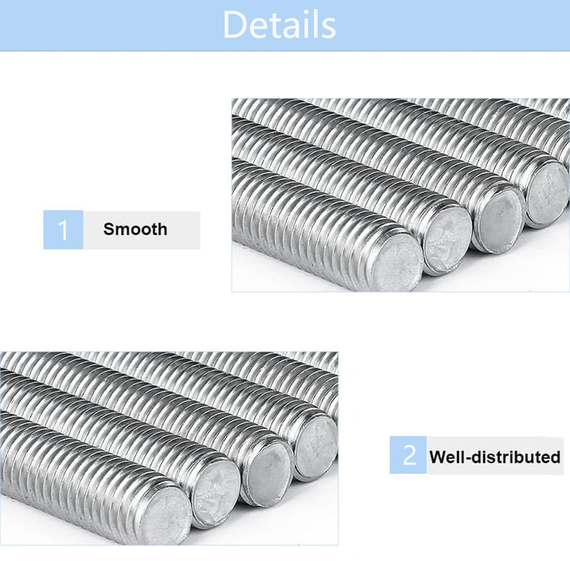 [Australia - AusPower] - TOP-VIGOR 4Pcs M6-1.0 x 300mm Length Fully Threaded Rod, 304 Stainless Steel Right Hand Threads Rods, Fully Studding Rod Bar for Anchor Bolts, Clamps, Hangers and U-Bolts M6 x 300mm 