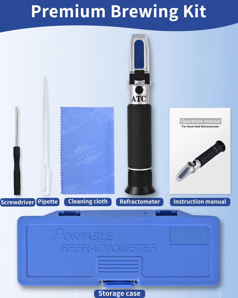 [Australia - AusPower] - Honey Refractometer for Moisture, Brix and Baume, Brix Meter Refractometer with ATC, (12-27% Honey Moisture, 58-90% Brix, 38-43° Baume), Refractometer Brix for Honey, Maple Syrup, Molasses, Fruit Jam 