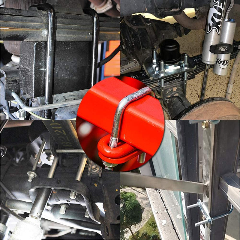[Australia - AusPower] - Yinpecly 4Pack Square U-Bolts 1"(25mm) Inner Width 304 Stainless Steel U-Bolts M6 with Washers and Nuts for Automobiles Trailer, Ski Boat, or Sailboat Trailer, M6x25x50mm 25x50mm(W*L) 