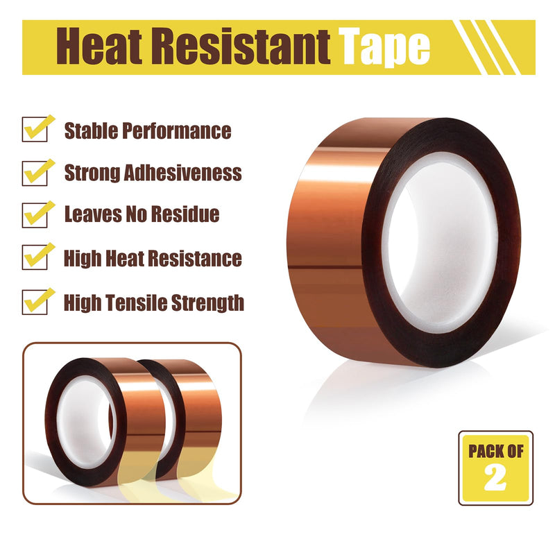[Australia - AusPower] - 2 Rolls 20mm x16m(52FT) Heat Tape High Temperature Heat Resistant Tape Heat Transfer Tape for Heat Sublimation Press Vinyl,No Residue 