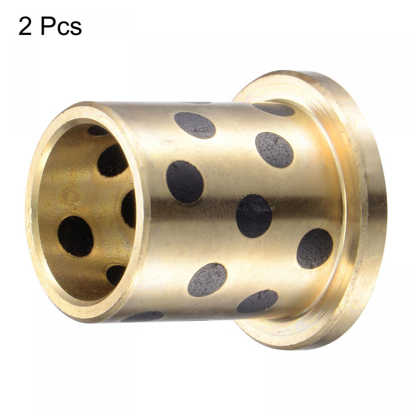 [Australia - AusPower] - uxcell Flanged Sleeve Bearings 16mm Bore 20mm OD 25mm Length 26mm Flanged Dia 3mm Flange Thickness Wrapped Oilless Bushings Brass 2pcs 16x20x25mm 
