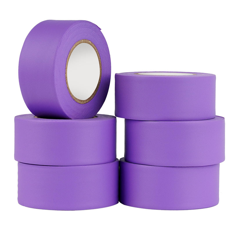 GEYYANG Purple Flagging Tape 6 Pack, Non Adhesive Plastic Ribbon Neon Marking Tape, Hunting Trail Tape, Boundaries and Hazardous Areas Marking, 1.18 in * 98 ft, 3.35 Mil Thick 1.18in X 98ft