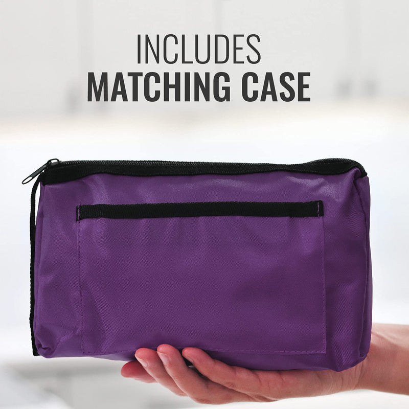 MABIS MatchMates Manual Blood Pressure Monitor Kit Aneroid Sphygmomanometer with Calibrated Nylon Cuff and Oversized Carrying Case, Adult, Purple