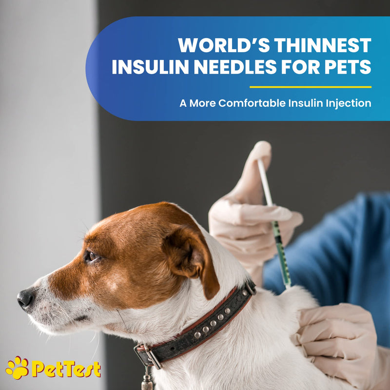 [Australia - AusPower] - PetTest U-40 Pet Insulin Syringes 0.3CC 31G, 5/16 Inch Long Needles, Comfortable Thin 31 Gauge, For Cats and Dogs, Pets Diabetic Supplies, 100 Pack 
