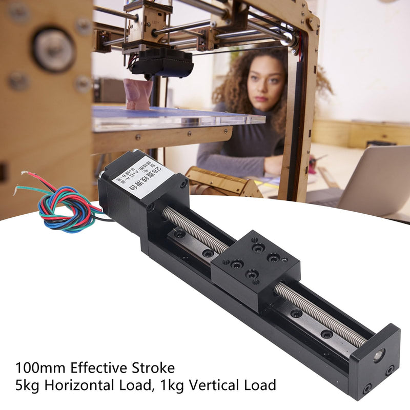 flexman 100mm Stroke Linear Slide Table, High Accuracy Ballscrew Sliding Motion Stage Matched with 28X30 Linear Motor, Linear Guide Rail for 3D Printing (T6x2) T6x2