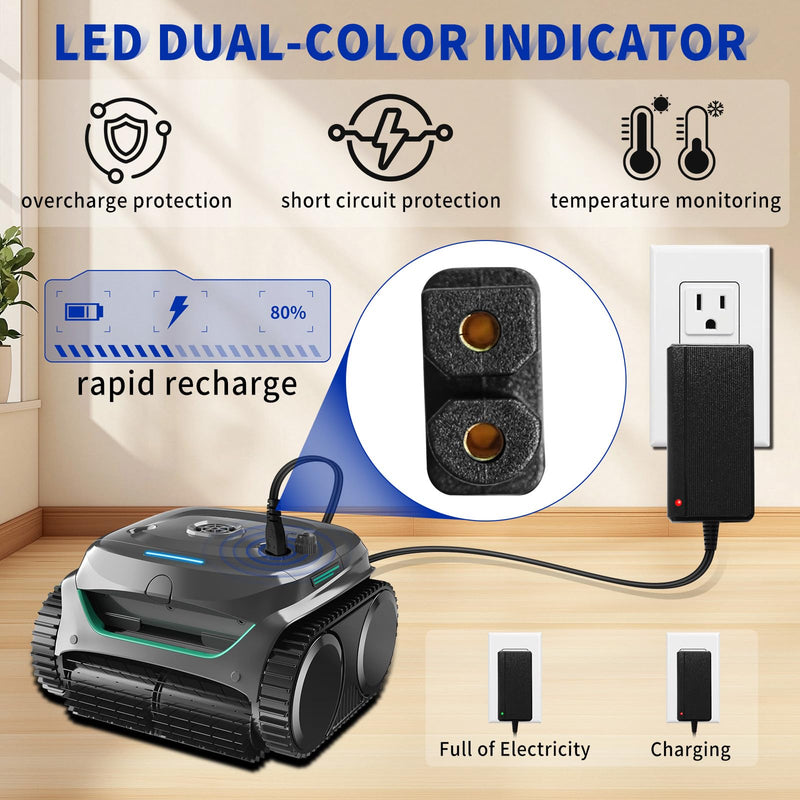 [Australia - AusPower] - for Wybot Cordless Pool Vacuum Plug 25.2V Quick Charger Compatible with Wybot C1 C2 C2B OS7010C Li-Ion Battery Robotic Pool Cleaner Adapter Power Supply 