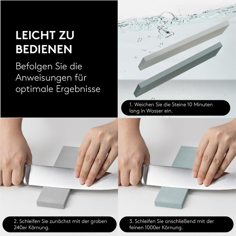 [Australia - AusPower] - Hawerk Sharpening Stone Set - 240 and 1000 Grit - Whetstone for Knife Sharpening - Whetstone - Knife Grinding - Whetstone for Knives - Sharpening Stone 