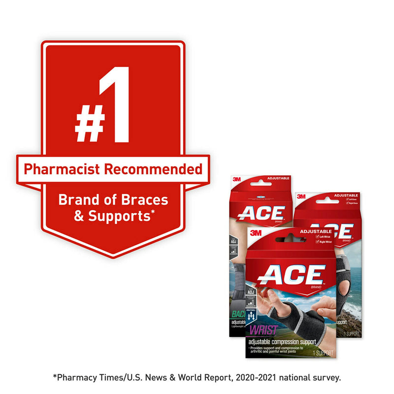 [Australia - AusPower] - ACE Brand Deluxe Adjustable Ankle Stabilizer, Firm Stabilizing Support for Weak, Sore or Injured Joints, Adjustable Ankle Brace, Breathable, One Size Fits Most 
