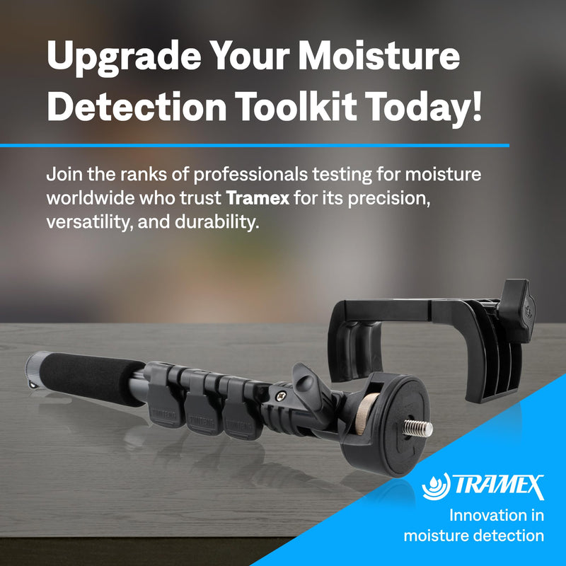 [Australia - AusPower] - Tramex Extension Handle & Clamp for the 5-Series Moisture Encounters | Use with Our MEX5, ME5, CMEX5, CME5 & Skipper 5 Wood, Drywall, Concrete & Marine Meters Only | Adjustable Tool for Measurement 